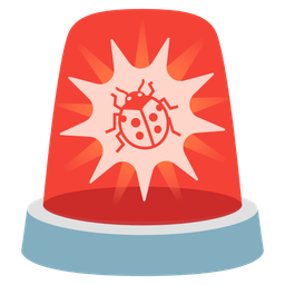 police car light and lady beetle