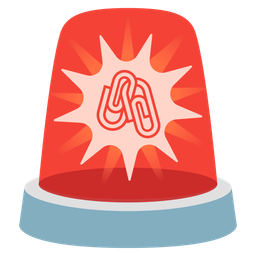 police car light and linked paperclips