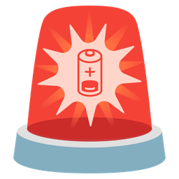 police car light and low battery