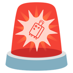 police car light and luggage