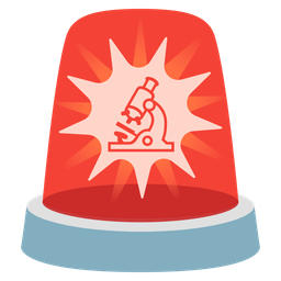 police car light and microscope