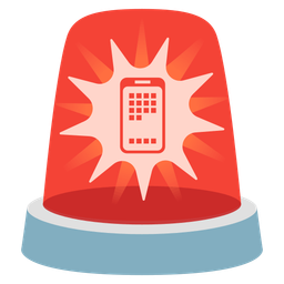 police car light and mobile phone