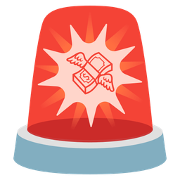 police car light and money with wings