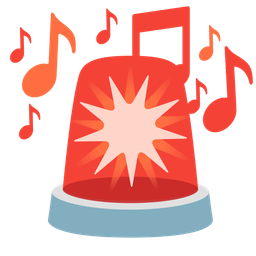 police car light and musical notes