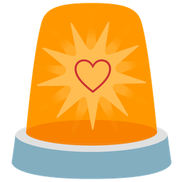 police car light and orange heart