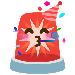 police car light and partying face