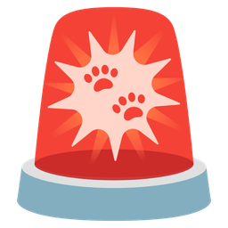 police car light and paw prints