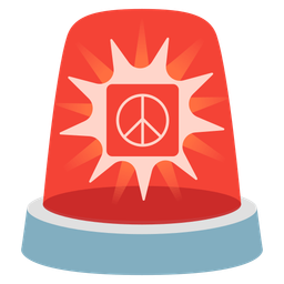 police car light and peace symbol