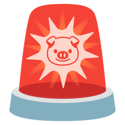 police car light and pig face