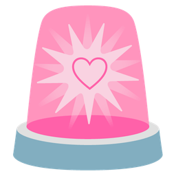 police car light and pink heart