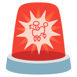 police car light and poodle