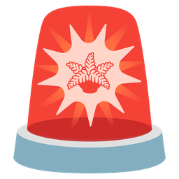 police car light and potted plant