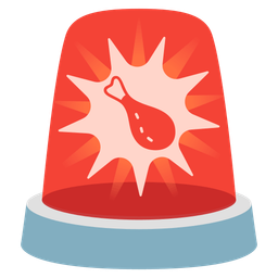 police car light and poultry leg