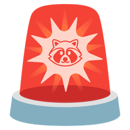 police car light and raccoon