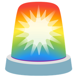 police car light and rainbow