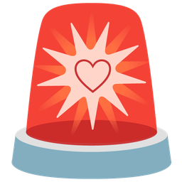 police car light and red heart