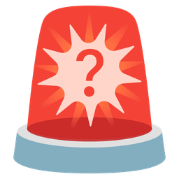 police car light and red question mark