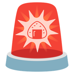 police car light and rice ball