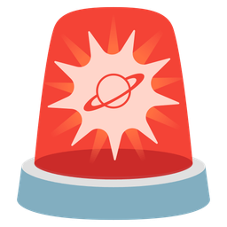 police car light and ringed planet