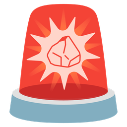 police car light and rock