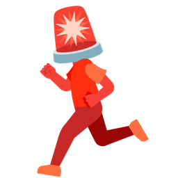 police car light and running shoe