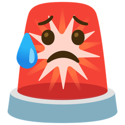 police car light and sad but relieved face