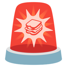 police car light and sandwich