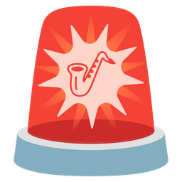 police car light and saxophone