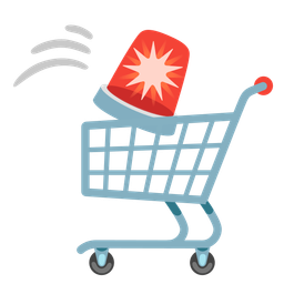 police car light and shopping cart