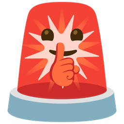 police car light and shushing face