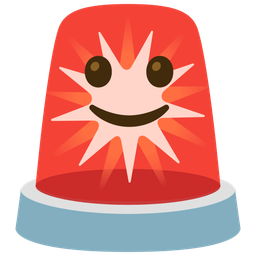 Police car light and Slightly smiling face