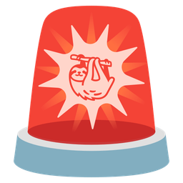 police car light and sloth