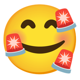 Police car light and Smiling face with hearts