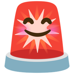 Police car light and Smiling face with smiling eyes