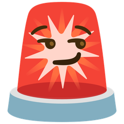 Police car light and Smirking face