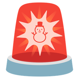 police car light and snowman without snow