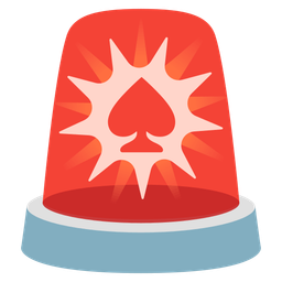 police car light and spade suit