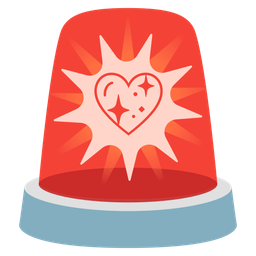 police car light and sparkling heart