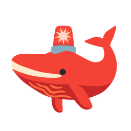 police car light and spouting whale