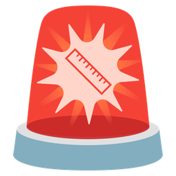 police car light and straight ruler