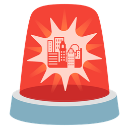 police car light and sunset