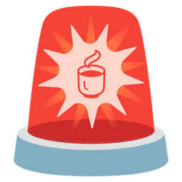 police car light and teacup without handle