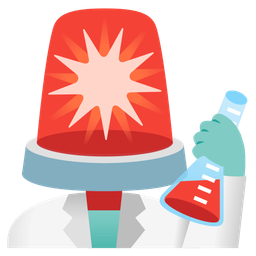 police car light and test tube