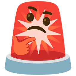 police car light and thinking face