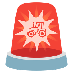 police car light and tractor