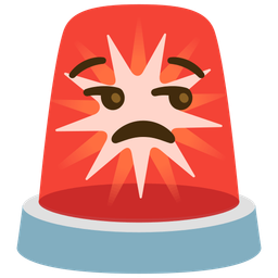 police car light and unamused face