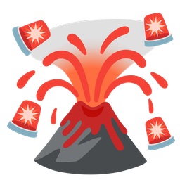 police car light and volcano