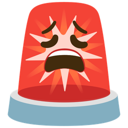 police car light and weary face