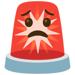 police car light and worried face