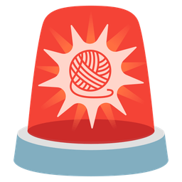 police car light and yarn